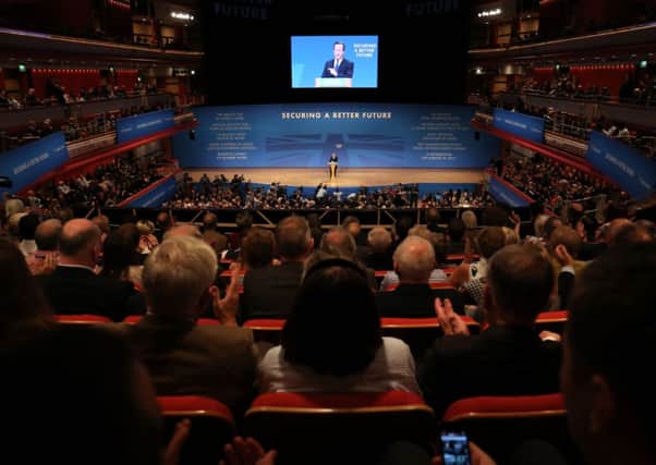 Prime Minister David Cameron during his keynote speech to delegates at the Conservative Party annual  conference in the International Convention Centre, Birmingham.  PIC: PA