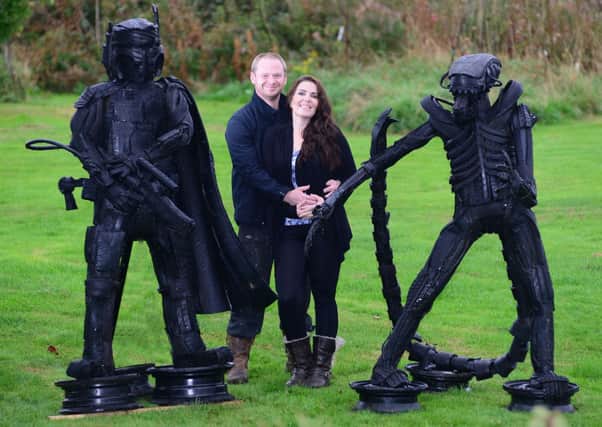Chris Pye and his wife Laura are desperately trying to raise £6,000 for their sixth attempt at IVF - including Chris turning sculptor in the allotment at the bottom of their garden, and creating huge sculptures to sell.
Pictures: Scott Merrylees