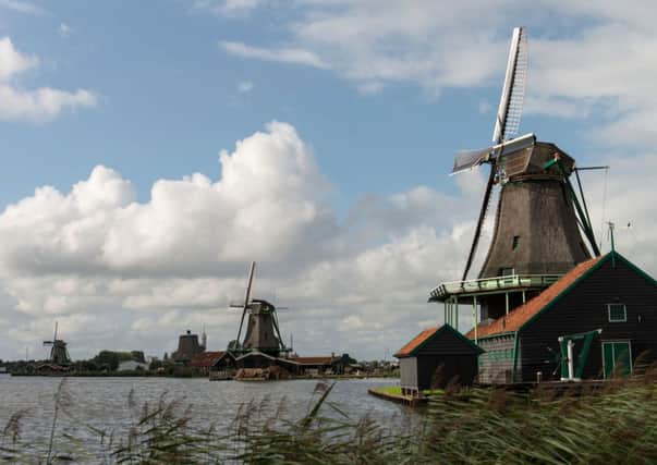 Windmills at Zaanse Schans in Amsterdam.