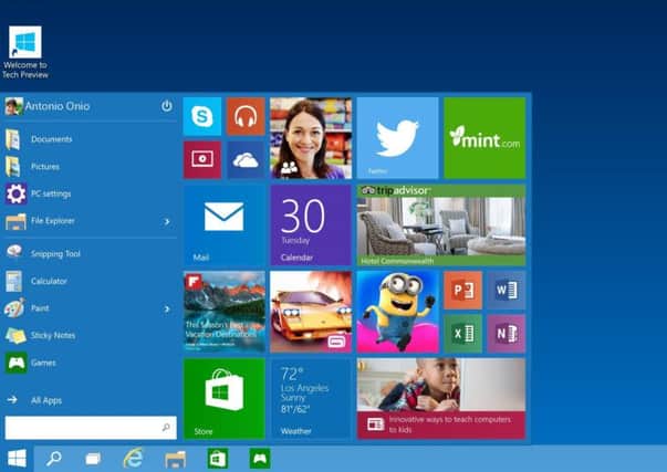 Windows 10 and its start menu