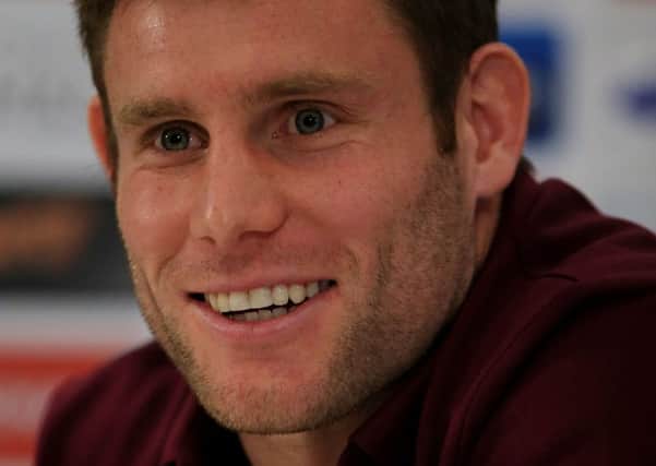 England's James Milner during a press conference at St George's Park