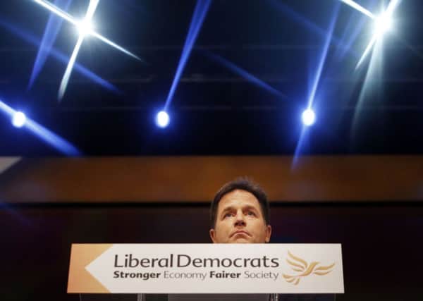 Nick Clegg during his address on day five of the Liberal Democrat conference