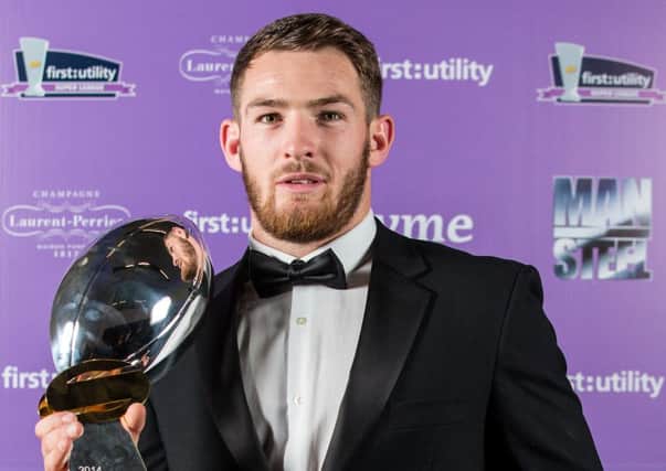 Castleford Tigers' Daryl Clark with his 2014 Steve Prescott Man of Steel Award and the Young Player of the Year. Picture: SWPIX.COM