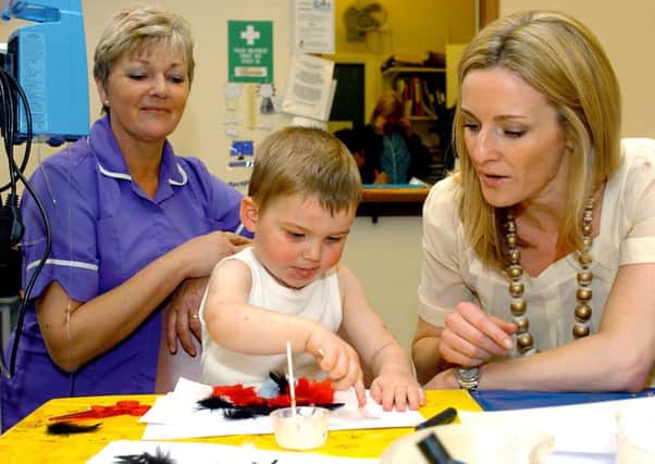 Gabby  Logan was at St. James's Hospital in Leeds to unveil a plaque