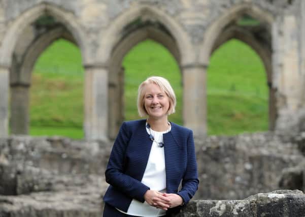 Liz Page of English Heritage, at Rievaulx Abbey. Picture by Gerard Binks