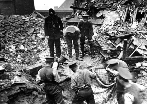 Aftermath of Zeppelin raid at Cossey Road, Burngreave, Sheffield