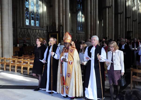 The Archbishop of York, the Most Revd Dr John Sentamu, leads a service for the consecration of two area bishops for the newly created Diocese of West Yorkshire and the Dales