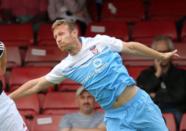 York City's Ryan Jarvis saw red against Shrewsbury.  Picture: Martyn Harrison.