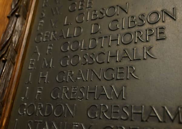 Gosschalk's name on a memorial at Hymers College, in Hull.