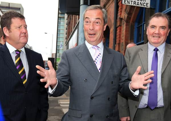 Ukip leader Nigel Farage on the campaign trail in Sheffield today
