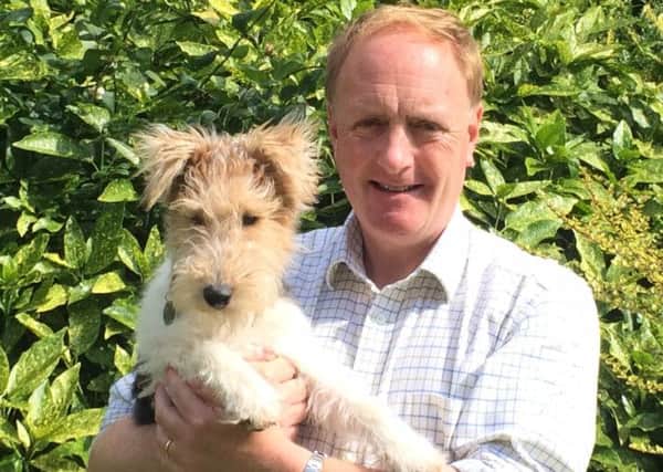 Simon Reevell's wire-haired fox terrier, Cosmo