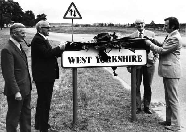 On August 1, 1974

, the first of 60 new West Yorkshire signs was unveiled near Haigh.