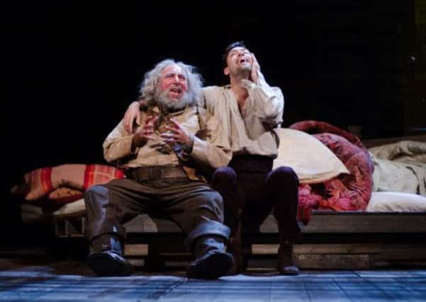 Antony Sher as Falstaff and Alex Hassell as Prince Hal in the Royal Shakespeare Companys Henry IV.  Picture: Kevin Dobson