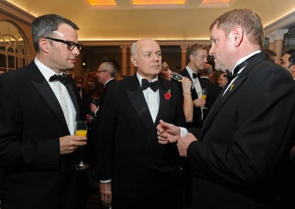 Bernard Ginns, Iain Duncan Smith and Gary Verity at the Yorkshire Post Excellence in Business Awards 2014