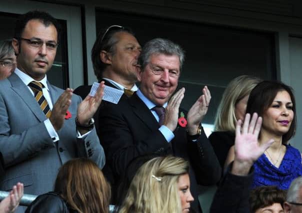 England manager Roy Hodgson in the stands during the Barclays Premier League match at the KC Stadium, Hull.