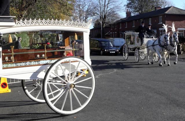 Picture shows the funeral of the Lad family taking place at Scholemoor Crematorium in Bradford.