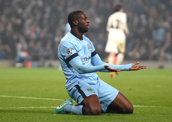 DOWN: Manchester City's Yaya Toure shows his frustration on Wednesday night against CSKA Moscow at the Etihad Stadium.