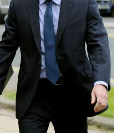 20/5/14  Det Ch Supt Dave Knopwood arrives at Harrogate Magistrates Court  charged with drink driving.(GL100327b)