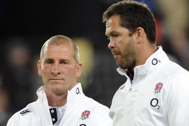Attack coach Andy Farrell, seen right, with head coach Stuart Lancaster, believes England have integrated lessons learned from their summer tour losses (Picture: Ross Setford/AP).