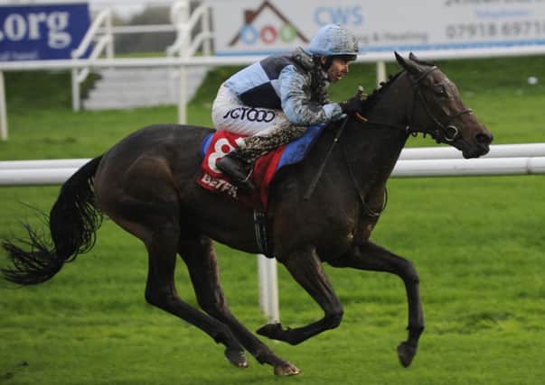 Lady Tiana, ridden by Graham Lee, wins the Betfred TV EBF Stallions Breeding Winners Gillies Fillies' Stakes at Doncaster Racecourse, Doncaster.