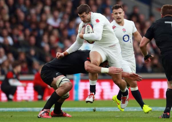 England's Jonny May is tackled by New Zealand's Sam Whitelock (Picture: David Davies/PA Wire).