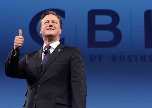Prime Minister David Cameron addresses the CBI annual conference in London.