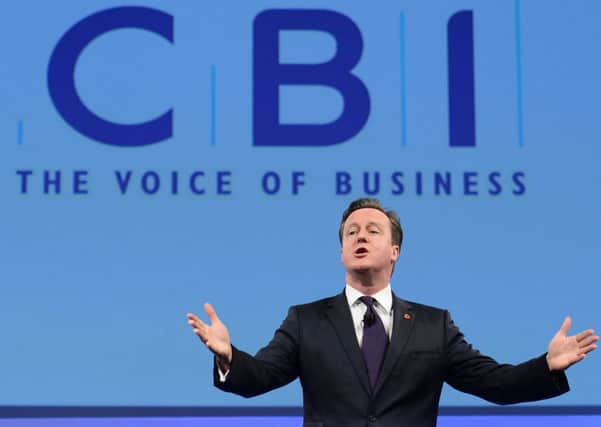 David Cameron defended his EU policy in front of business leaders