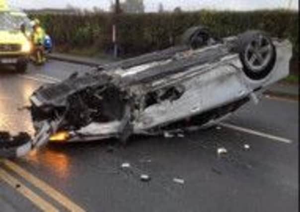 Crash at Owl Lane, Ossett. Pic from @WYP_RPU.