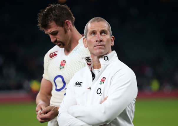 WHERE NEXT? England coach Stuart Lancaster looks dejected after their autumn international defeat to South Africa at Twickenham on Saturday. Picture: David Davies/PA.