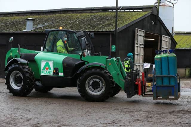 Preparations begin for a cull of ducks at a farm in Nafferton, East Yorkshire operated by Cherry Valley after a bird flu outbreak.