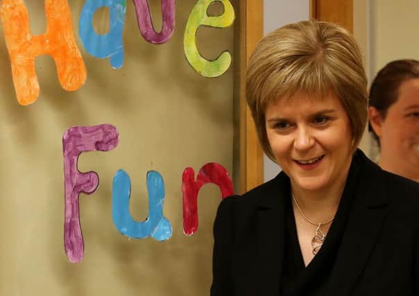 Nicola Sturgeon during a visit to the Royal Hospital for Sick Children in Edinburgh