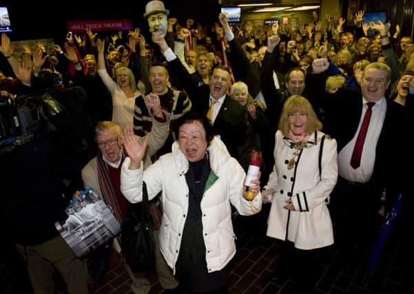 Celebrations at Hull Truck Theatre when Hull was crowned as UK City of Culture for 2017. 


Picture: Sean Spencer/Hull News & Pictures Ltd
01482