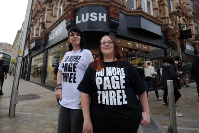 Two 'No More Page Three' protesters in Leeds