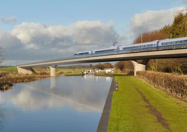 An impression of how HS2 will look