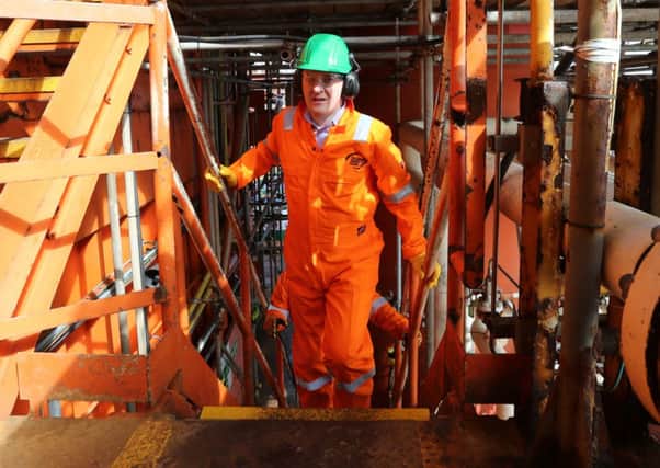 Chancellor George Osborne, pictured during a visit to the Montrose platform in the North Sea