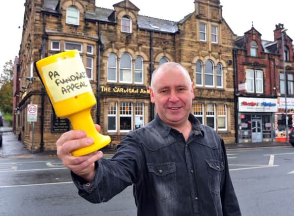 Pub landlord Mickey Thompson, who had organised a fundraiser for a new speaker system, fears The Cardigan Arms could close on Monday. Picture by Tony Johnson.