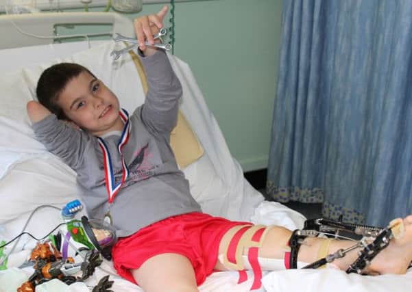 Seven-year-old Cavan Kirkham-MacCallum has hemimelia, a rare congenital condition which means he was born with certain bones missing in his arms and legs.
