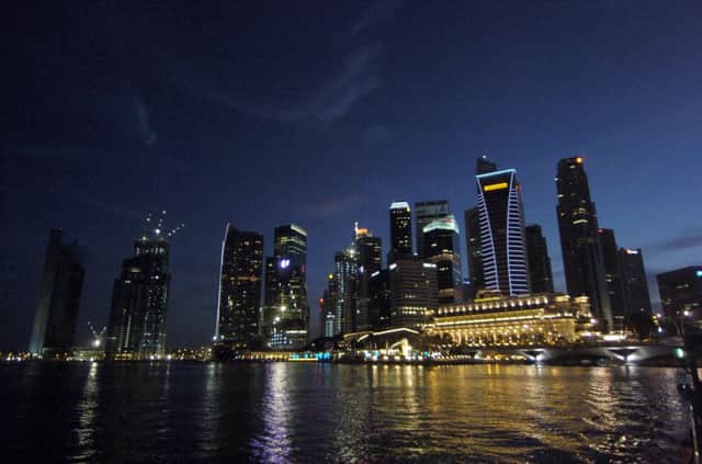 Singapore's spectacular skyline by night
