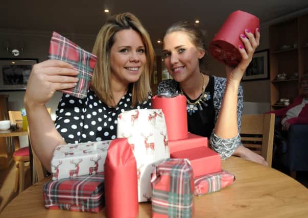 Gift for Granny's Kyrie Ennis and Stacey Crowther at Ashworth Grange Care Home, Dewsbury.
Picture: Simon Hulme