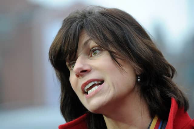 Rail Minister Claire Perry at Leeds Station. Picture: Bruce Rollinson