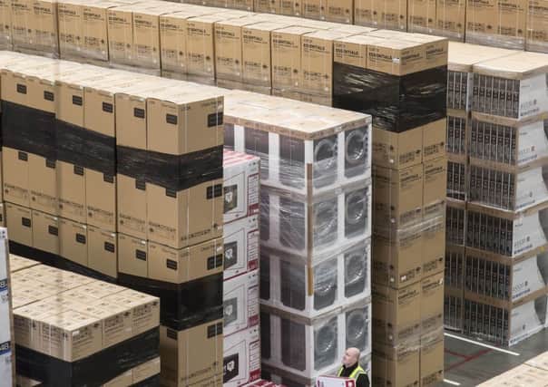 A warehouse stacked in advance of Black Friday