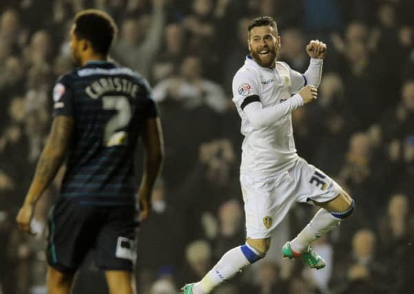 Mirco Antenucci celebrates his second goal against Derby County.