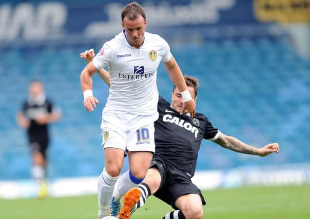 Noel Hunt, in action for Leeds against Dundee United in pre-season. He netted on his loan debut for Ipswich on Saturday and spoke of his challenging time at Leeds following the win at Charlton