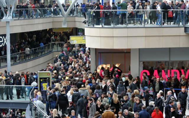 Crowds at Trinity Leeds shopping centre