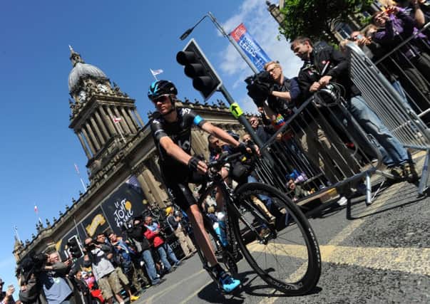 Chris Froome at the start of of the first stage of the Tour de France in in Leeds. Picture by Bruce Rollinson