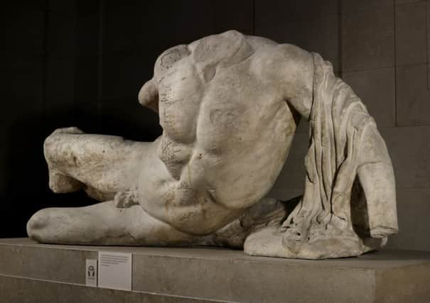 A headless statue of the river god Ilissos found in the Parthenon in Athens, Greece nearly 2,500 years ago