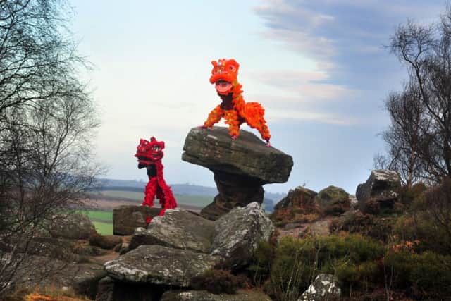 Chinese Dragons by the Druids Writing Desk at Brimham Rocks.