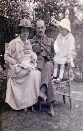 Bertram Lambert with his wife and young family during the war.