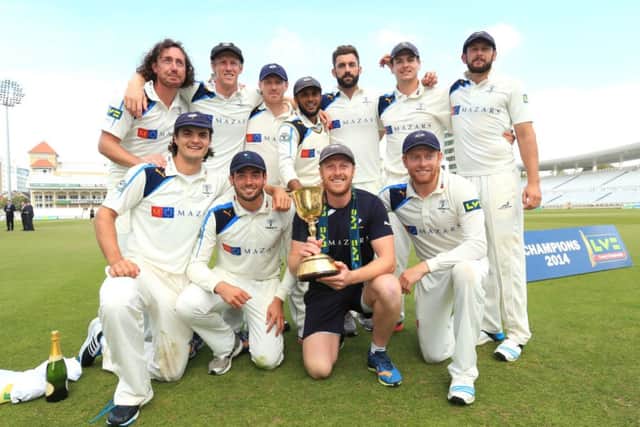 Yorkshire captain Andrew Gale poses with the team