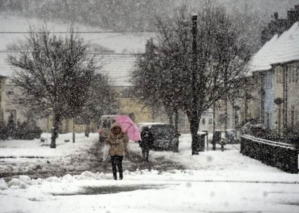 Blizzards sweep through Kielder in Northumberland, as snow covers the area.